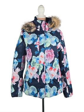 Obermeyer Tuscany II Ski Jacket Floral Navy Size 10
